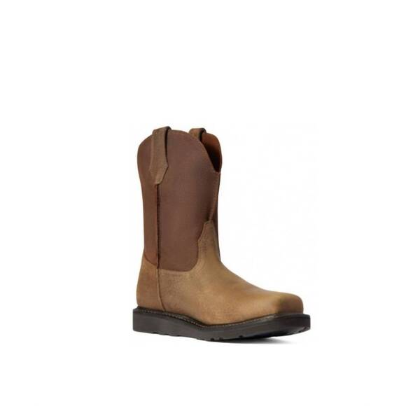 NEW ARIAT men rambler wedge steel toe work boot in earth brown